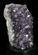 Dark Purple Amethyst Cluster On Wood Base #36453-2